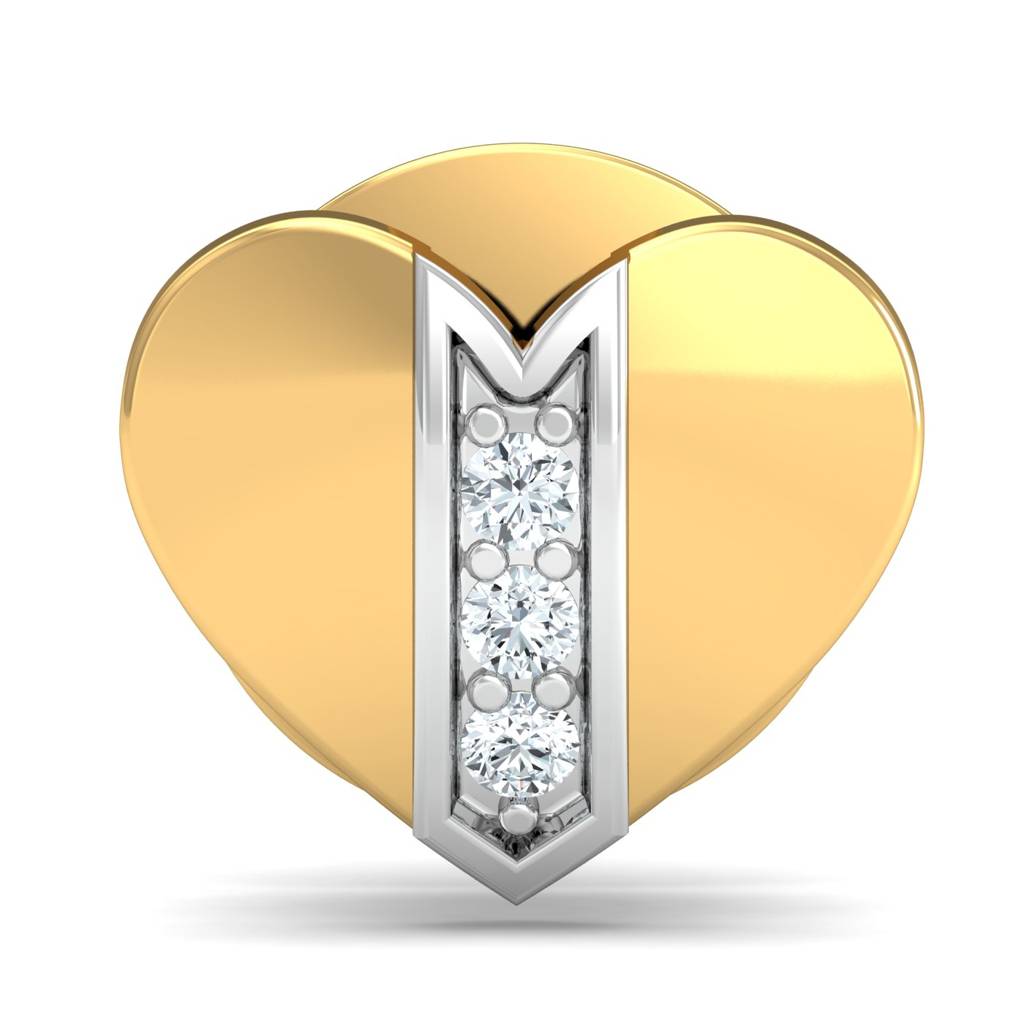 KuberBox 18K Yellow Gold Almas Heart Earrings