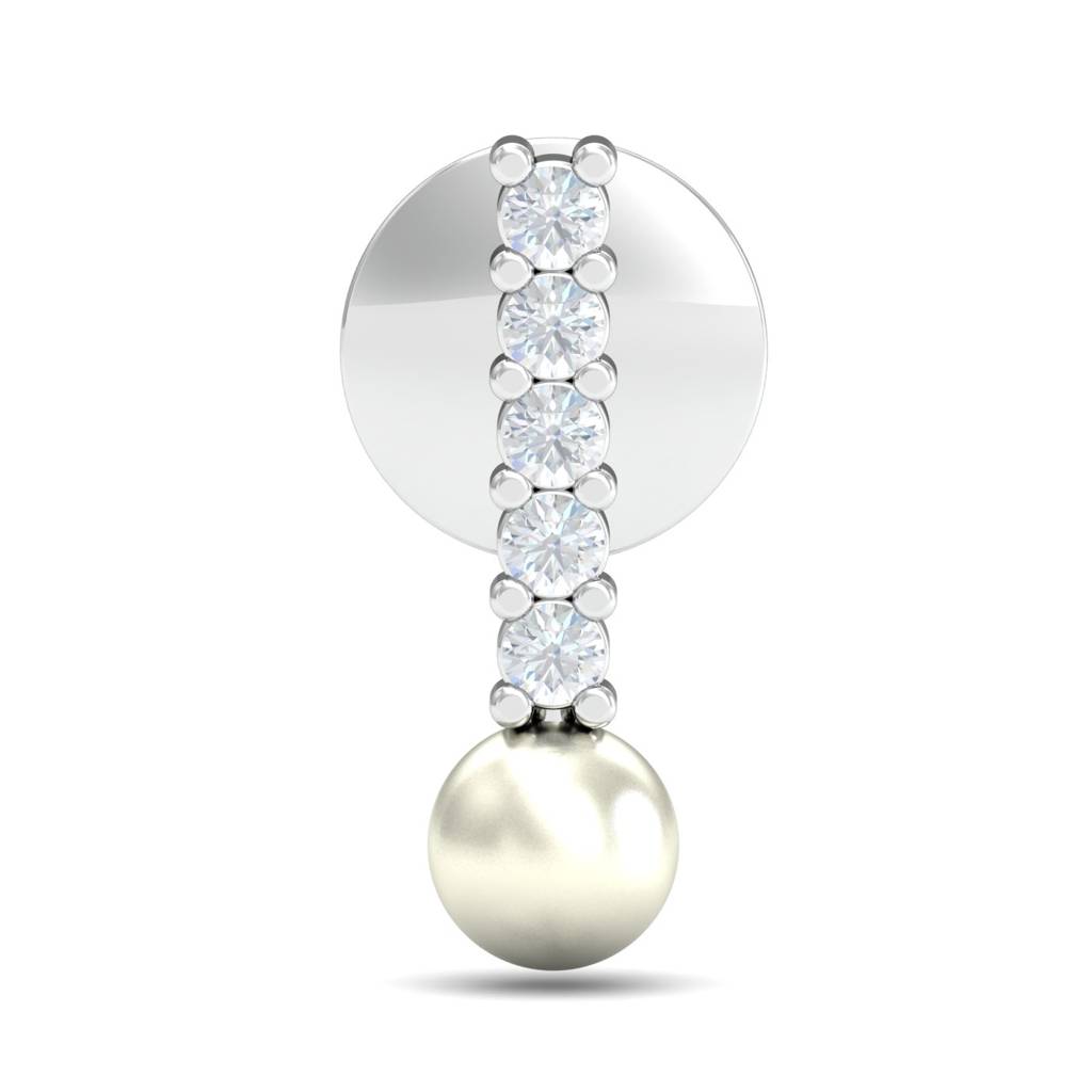 KuberBox 18K White Gold Akilah Pearl Earrings