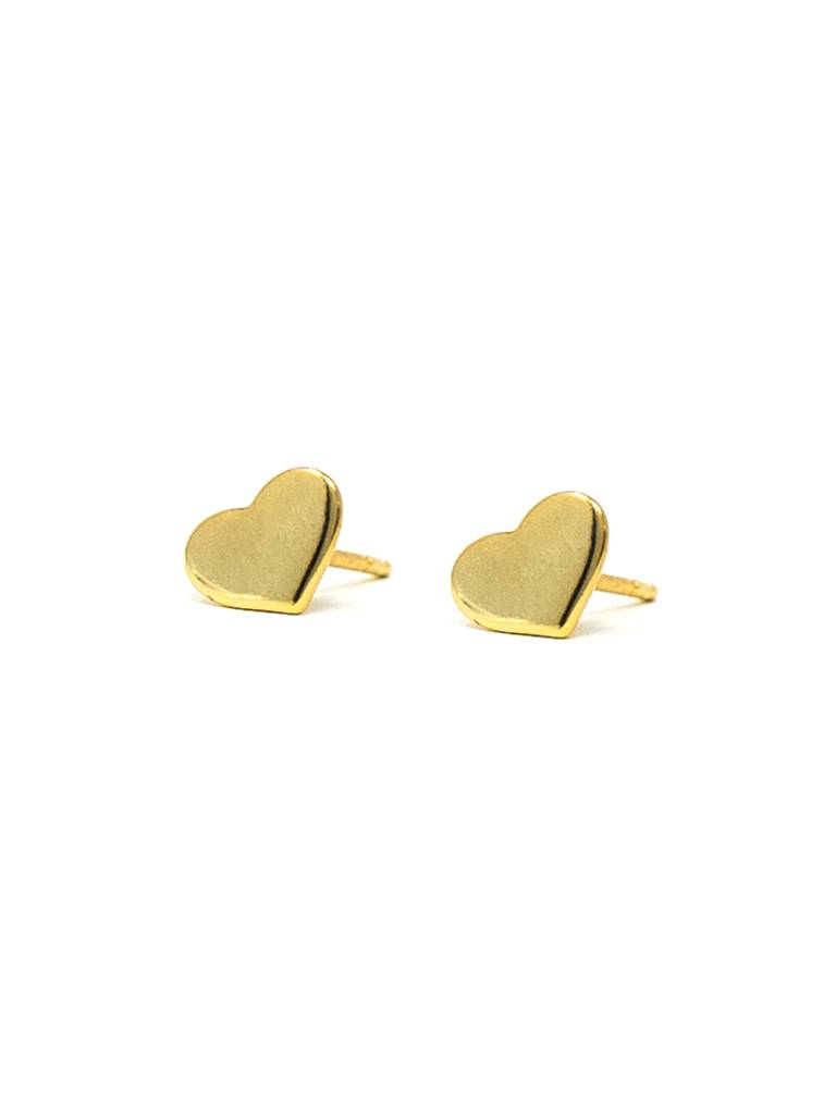 Classic Heart Rose Gold Plated Sterling Silver Stud Earrings : MPYES611D1463