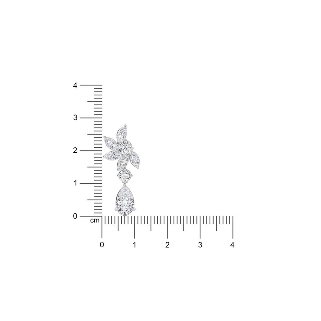 Flora Cluster Drop Lab Grown Diamond Gold Earrings : E00010SE1006_3_2E18WDEFVSL