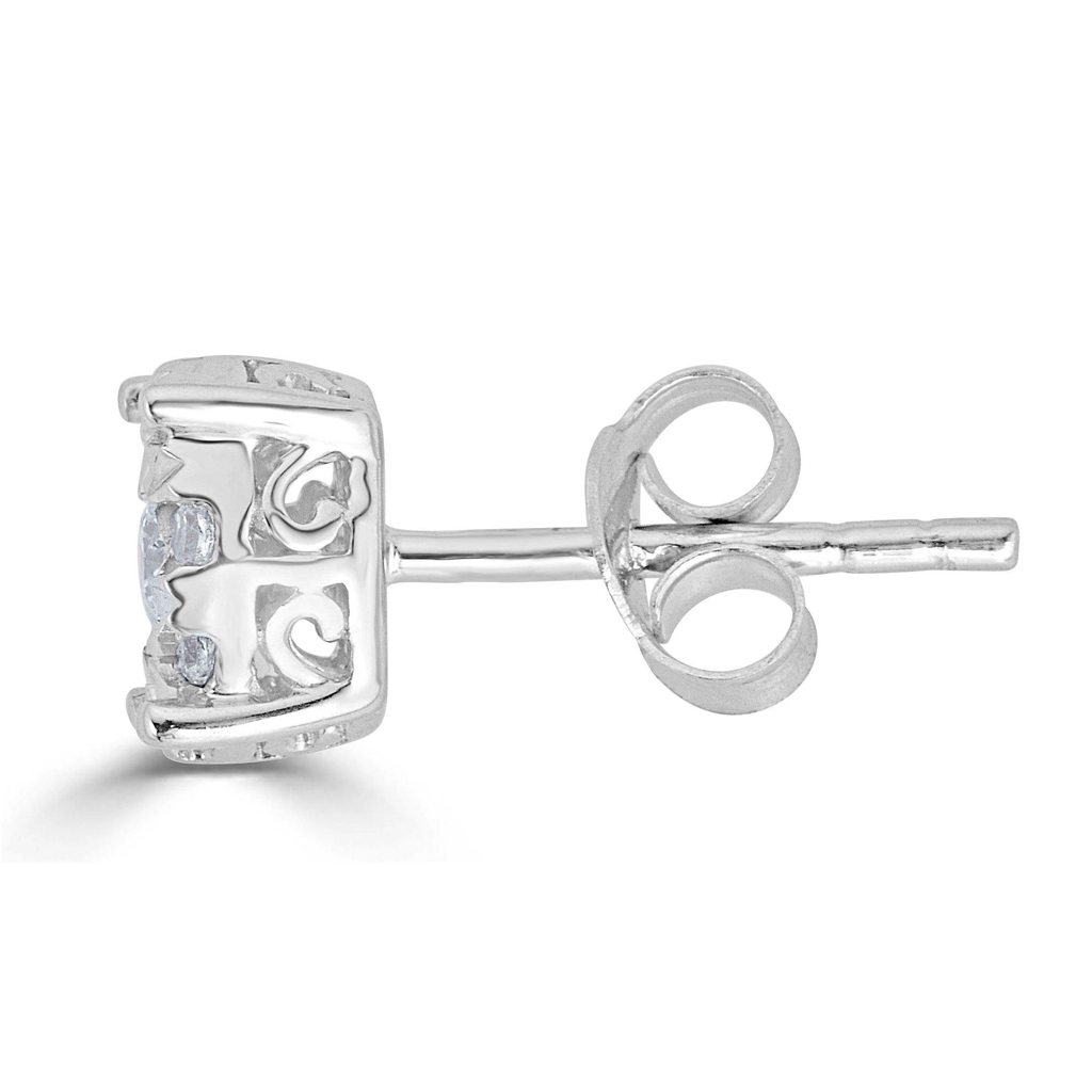 0.5 - 1 Ct Stellar Moissanite Cluster Stud - Single Piece For Men : Snowflake_earring_1ct_Men_FBA