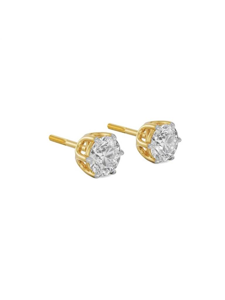 Six Prong 1 Ct Lab Grown Diamond Studs : E1058