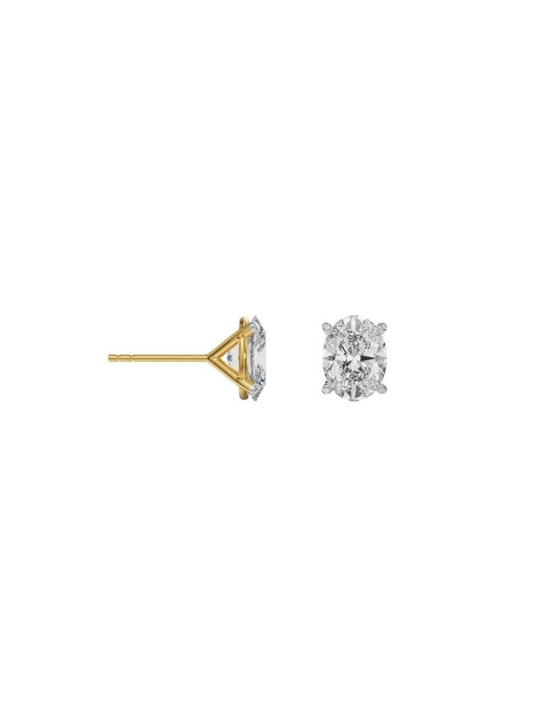 0.5 Ct Oval Solitaire Lab Grown Diamond Studs : E1060