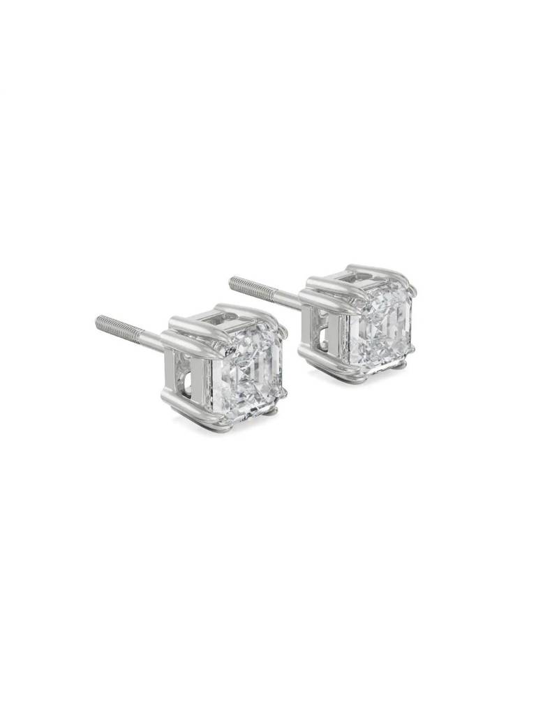 0.5 Ct Asscher Lab Grown Diamond Studs : E1063