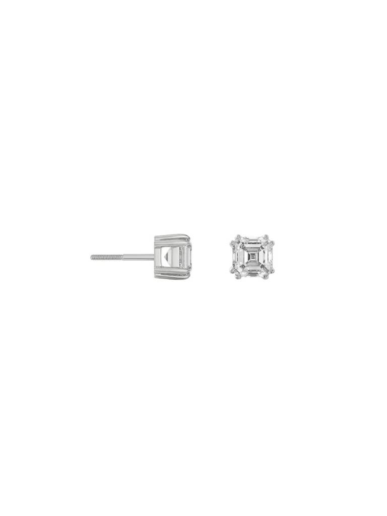 0.5 Ct Asscher Lab Grown Diamond Studs : E1063