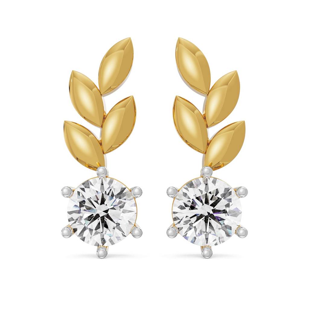 Leafy Solitaire Studs