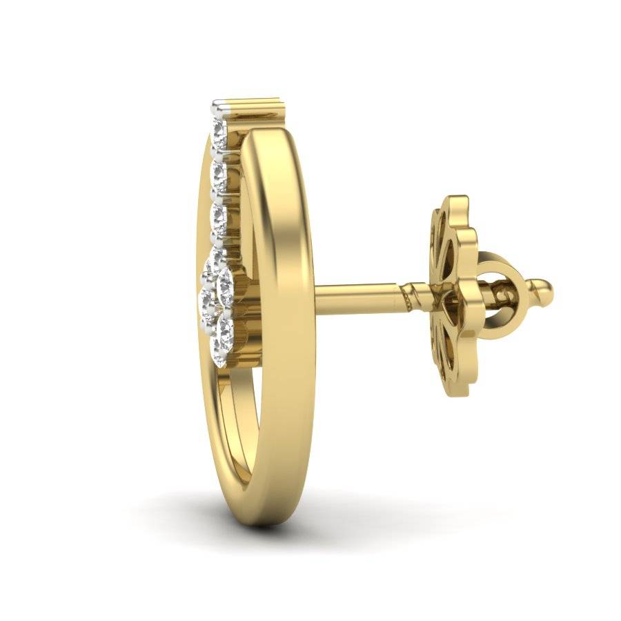 KuberBox 18K Yellow Gold Kryptic Stud Earrings