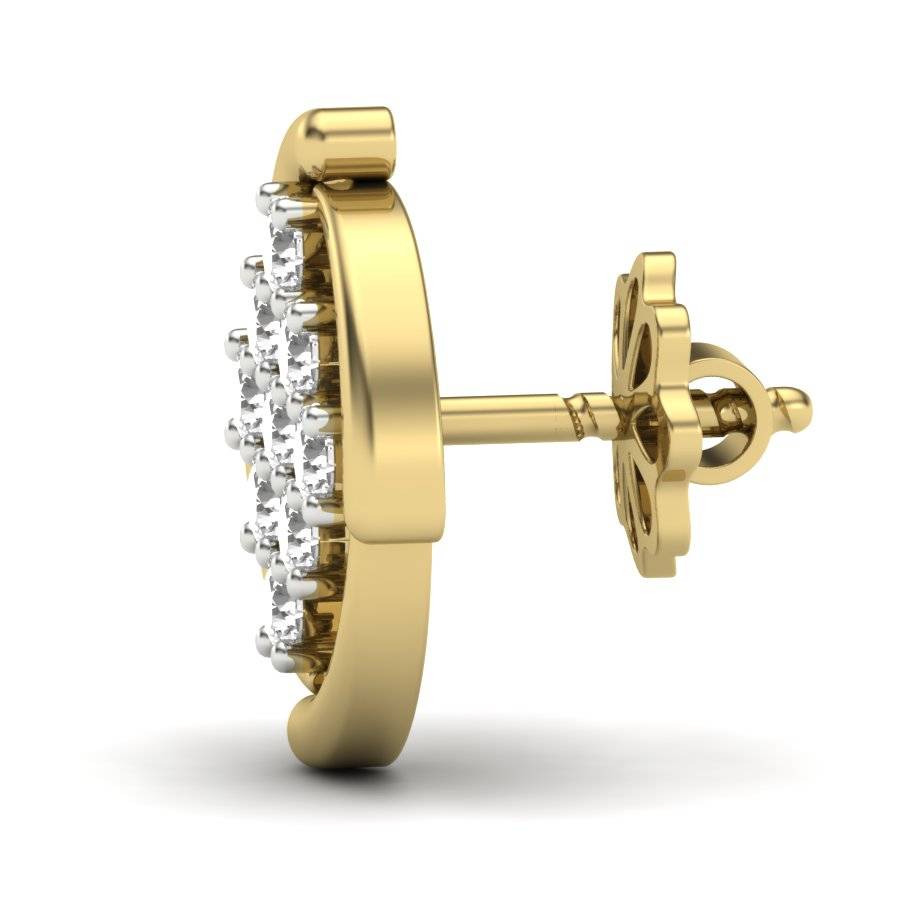KuberBox 18K Yellow Gold Dots Stud Earrings
