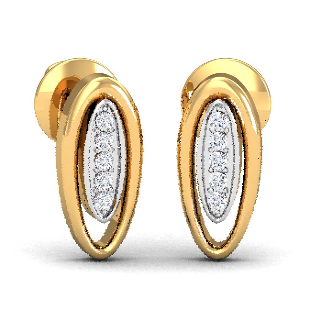 KuberBox 18K Yellow Gold The Oval Stud Earrings