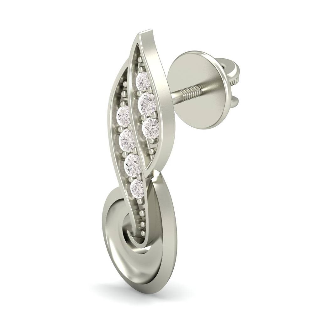 KuberBox 18K White Gold The Princess' Demand Stud Earrings