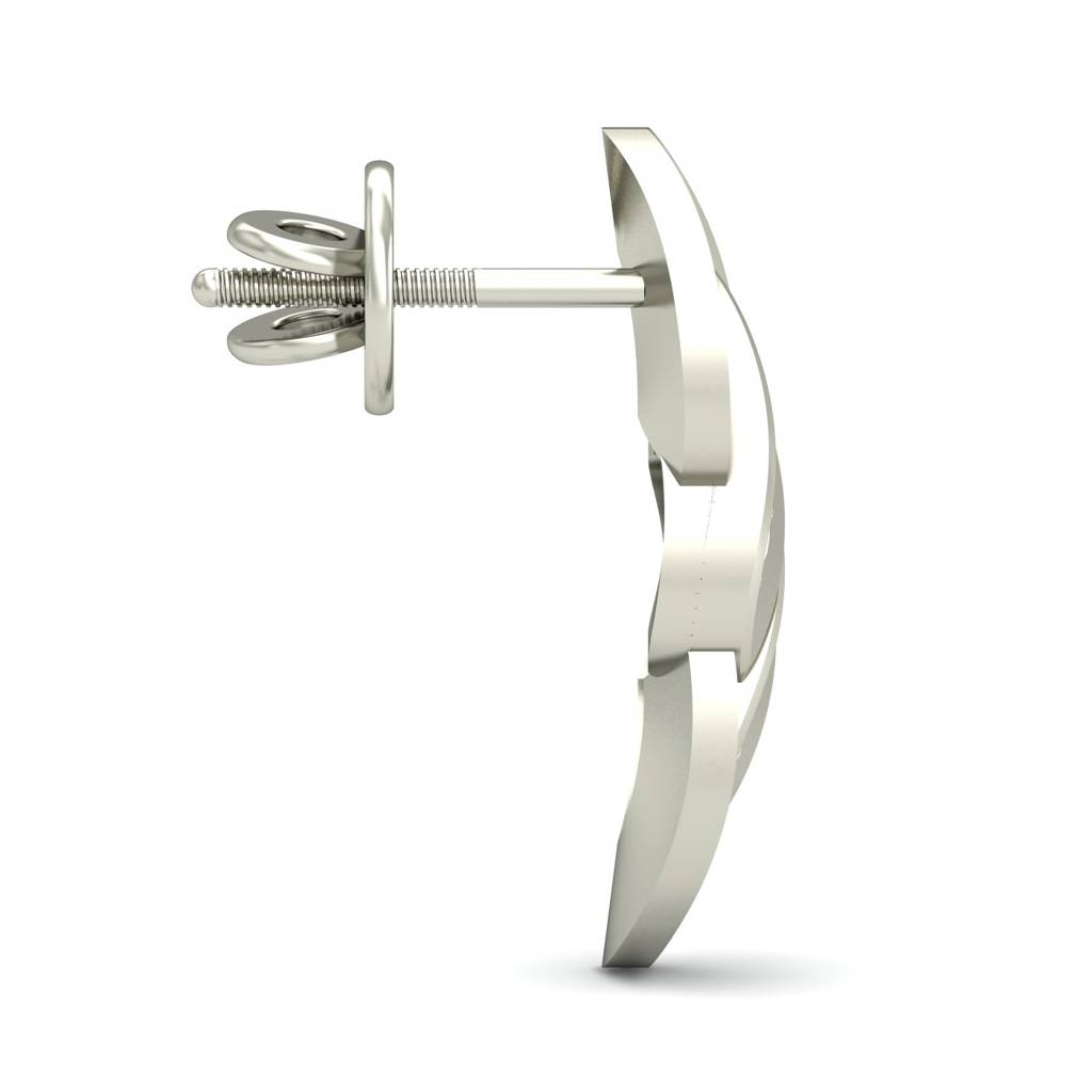 KuberBox 18K White Gold Gracious Presence Stud Earrings