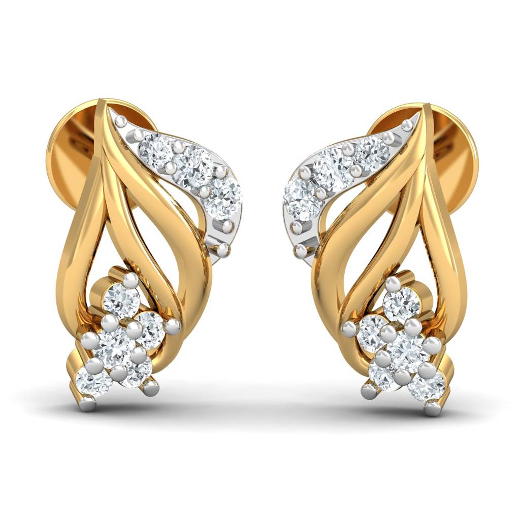 KuberBox 18K Yellow Gold Pagparisin Stud Earrings