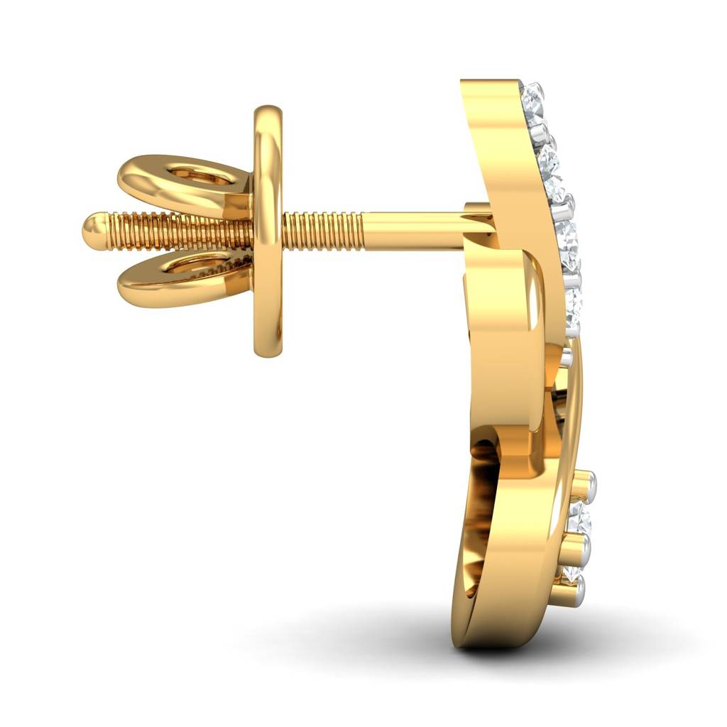 KuberBox 18K Yellow Gold Confined Aura Stud Earrings
