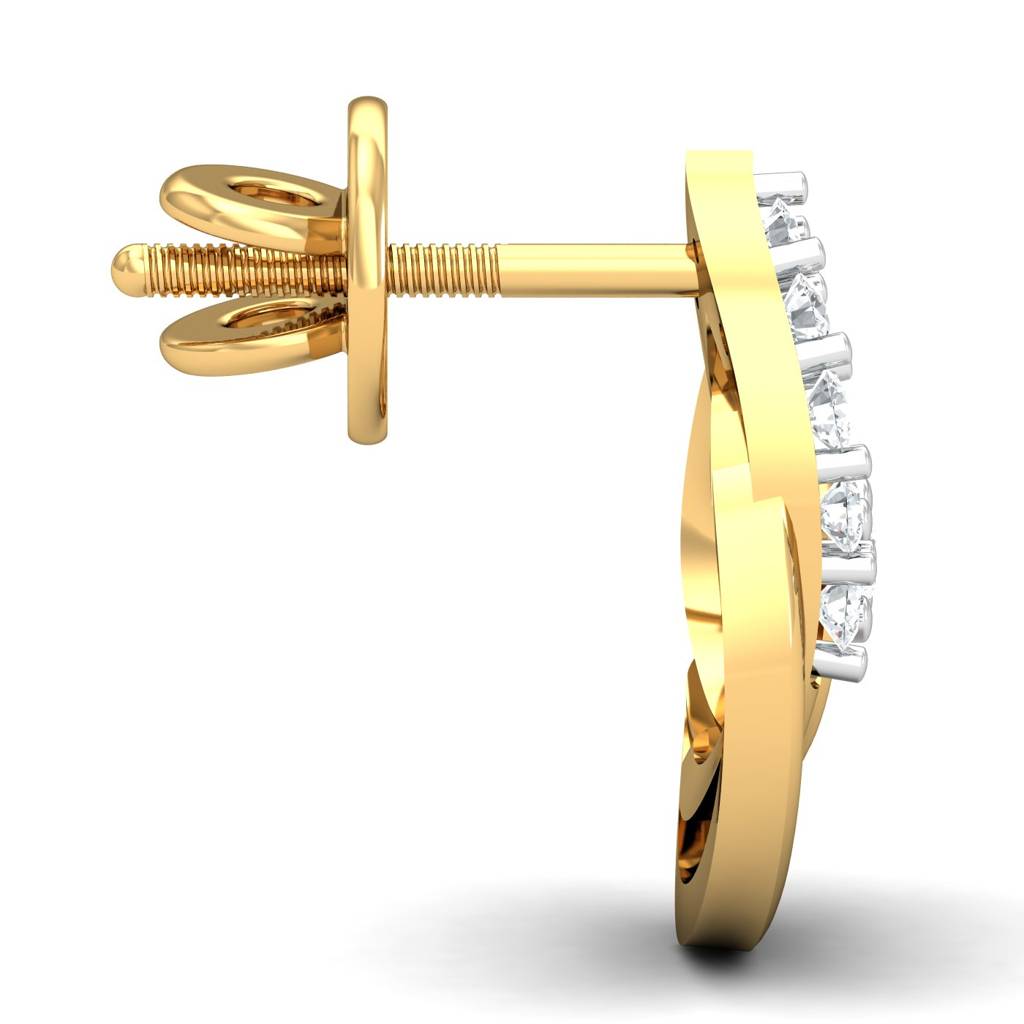 KuberBox 18K Yellow Gold Magusot Stud Earrings
