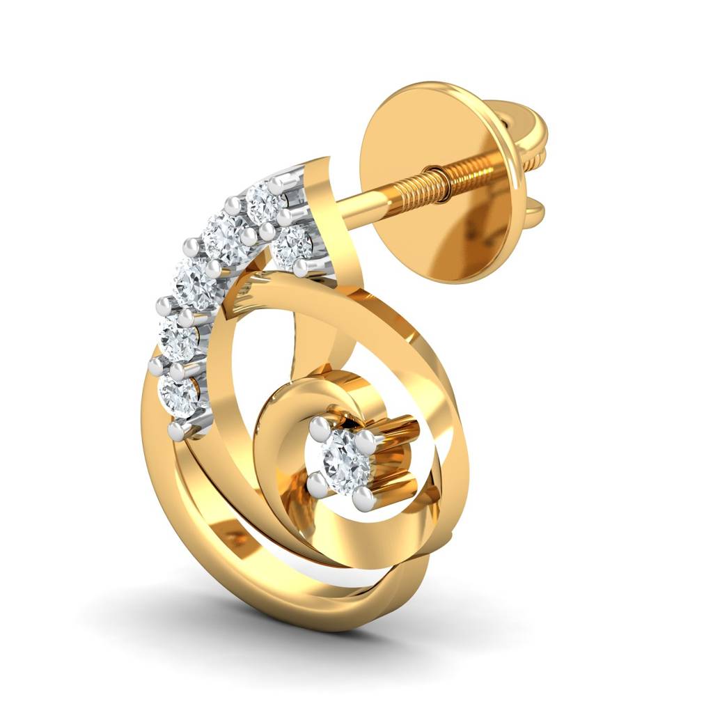 KuberBox 18K Yellow Gold Magusot Stud Earrings