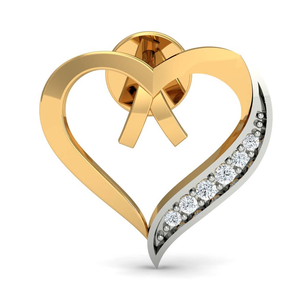 KuberBox 18K Yellow Gold Love Bouquet Stud Earrings