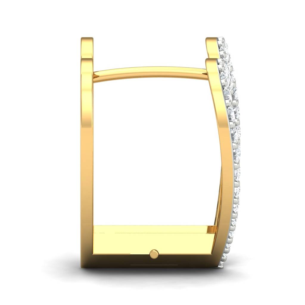KuberBox 18K Yellow Gold Little Heart Hoop Earrings