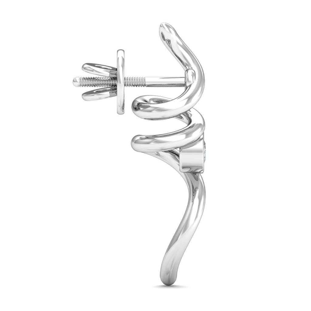 KuberBox 18K White Gold Fame Espira Earrings