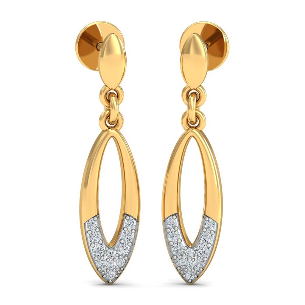 KuberBox 18K Yellow Gold Glow Elíptico Earrings