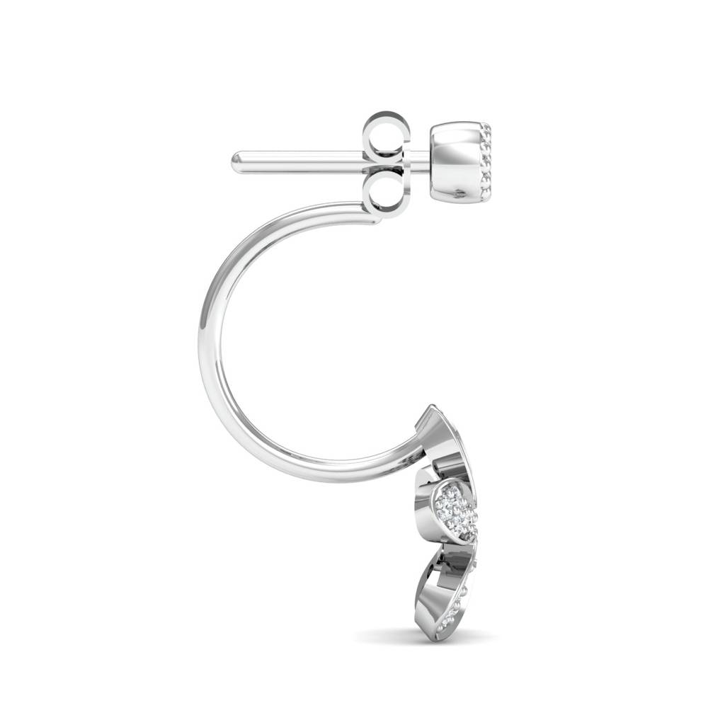 KuberBox 18K White Gold Illusion Drop Earrings