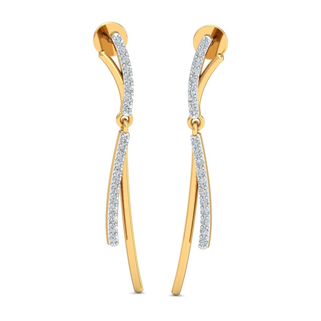 KuberBox 18K Yellow Gold Elegante Long Earrings