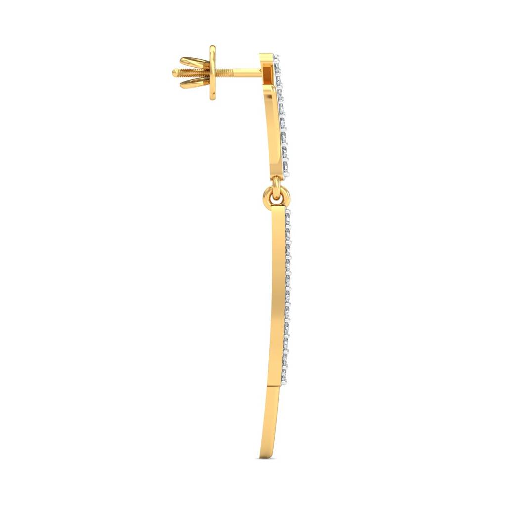 KuberBox 18K Yellow Gold Elegante Long Earrings