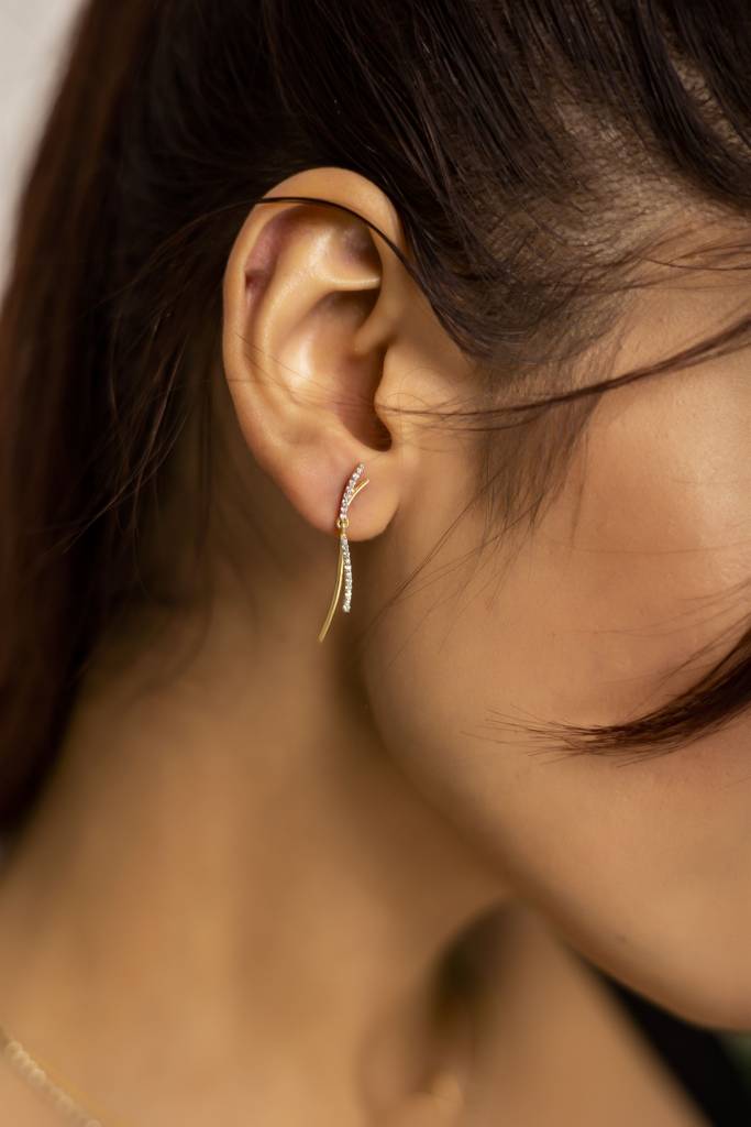 KuberBox 18K Yellow Gold Elegante Long Earrings