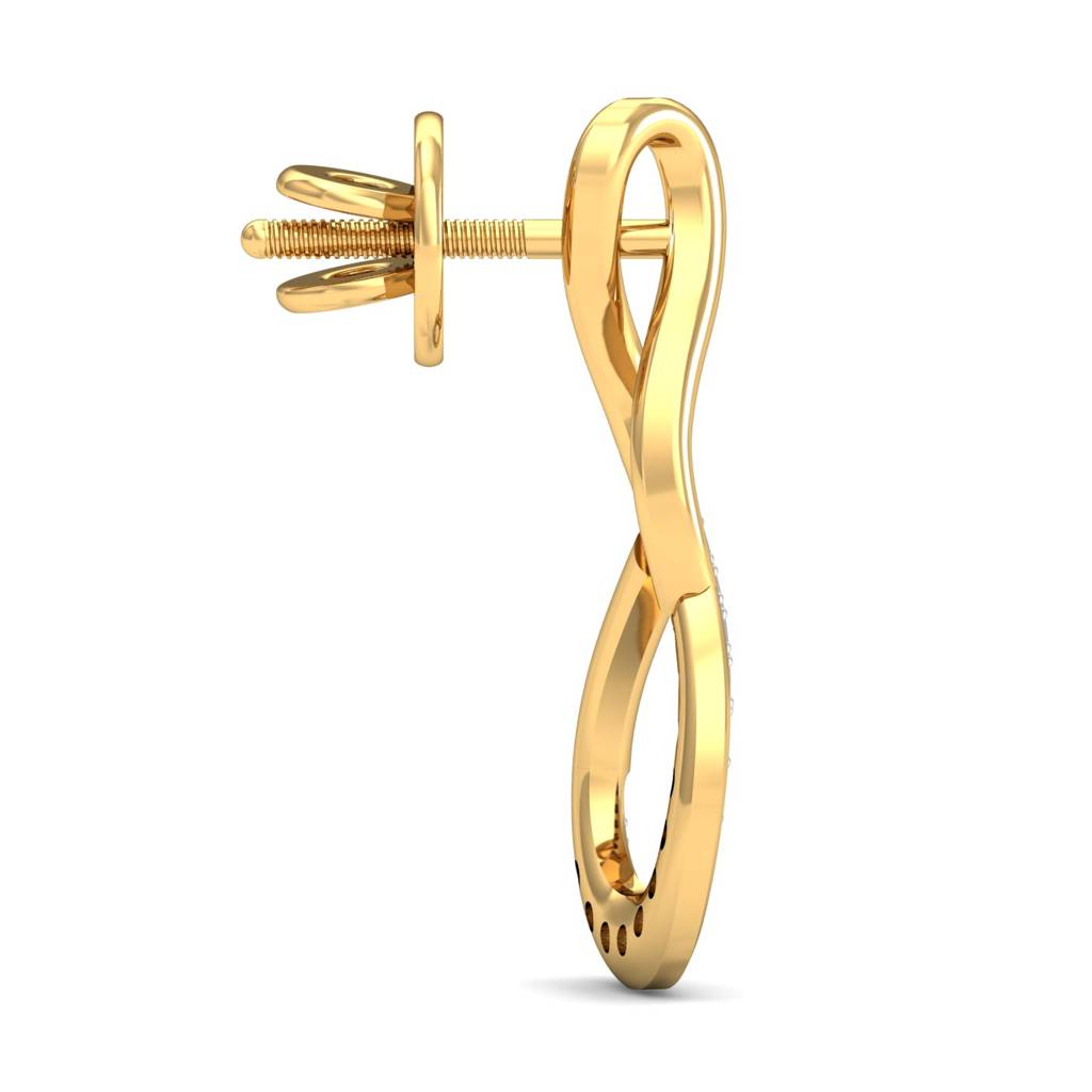 KuberBox 18K Yellow Gold Love Allée Earrings