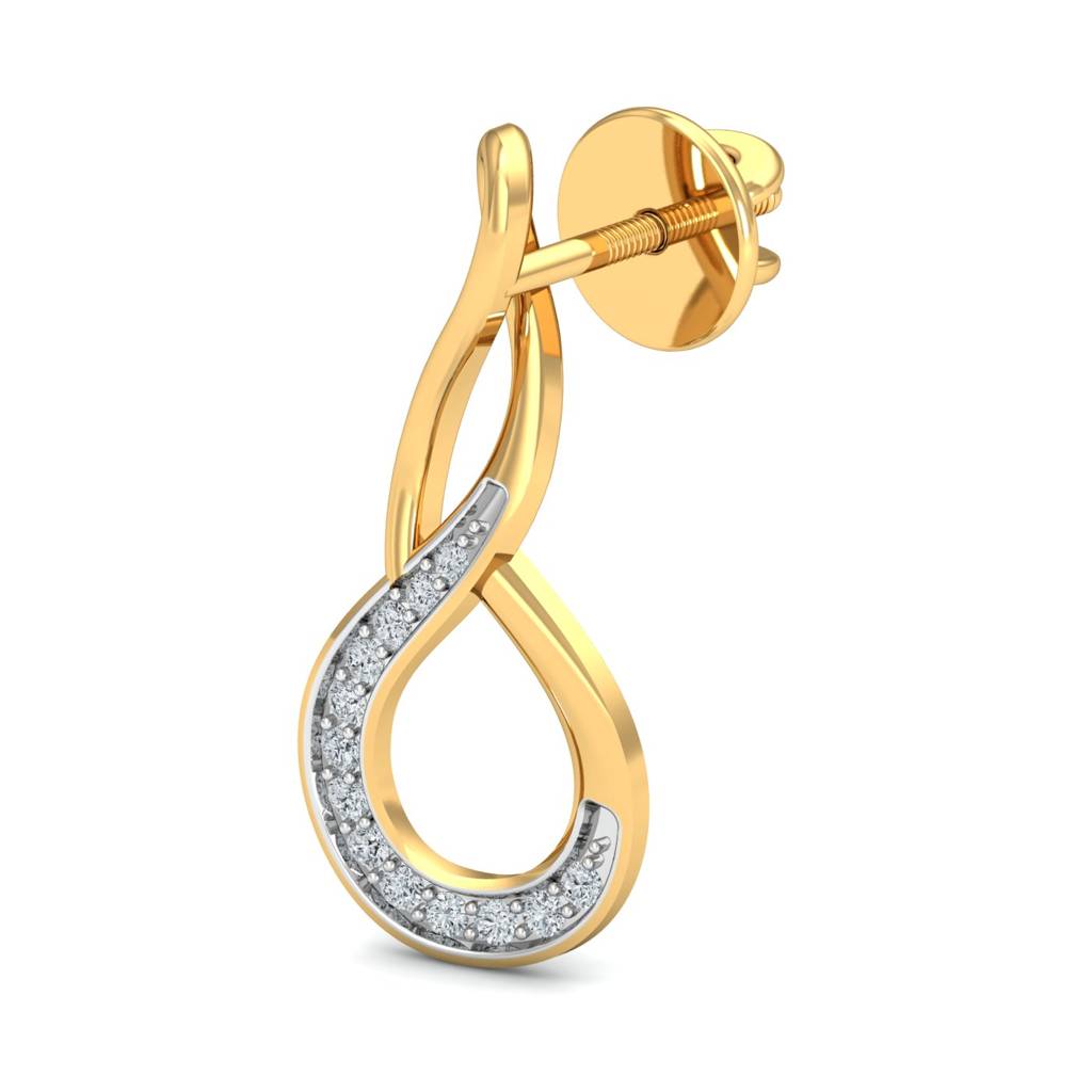 KuberBox 18K Yellow Gold Love Allée Earrings