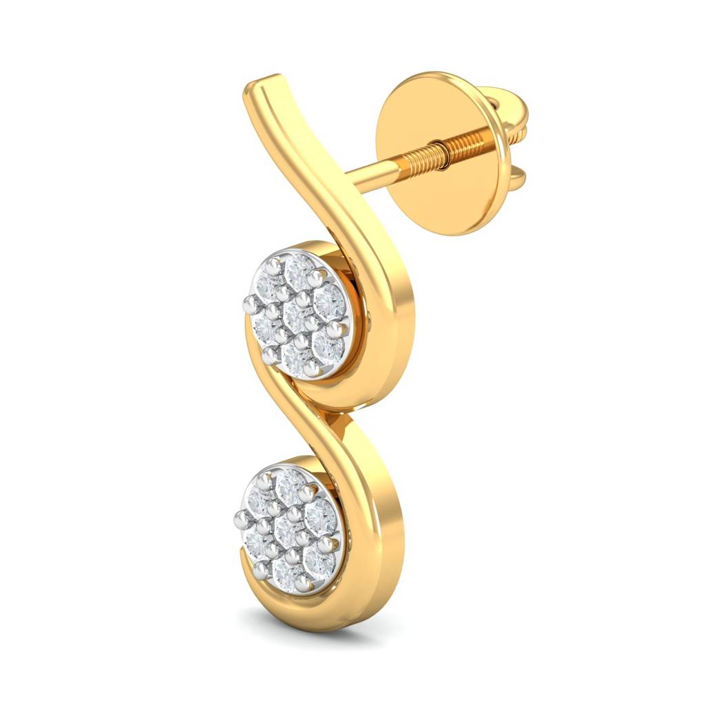 KuberBox 18K Yellow Gold Amor Alliance Earrings