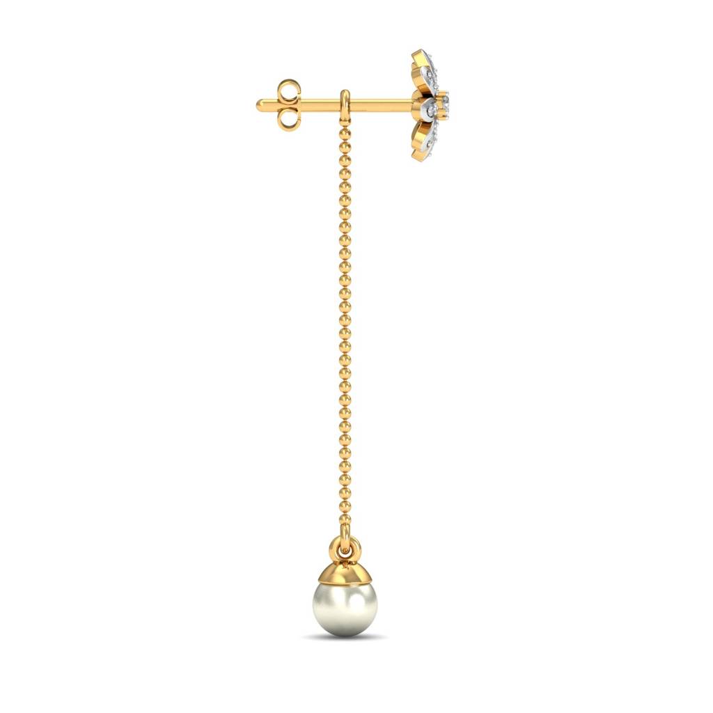 KuberBox 18K Yellow Gold Embellir Pearl Jacket Earrings