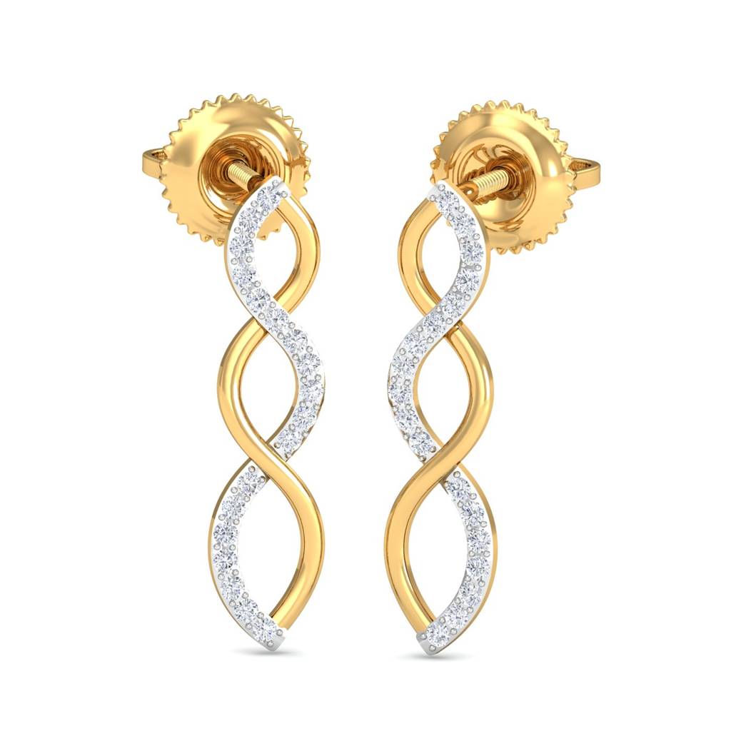 KuberBox 18K Yellow Gold Luvana Stud Earrings