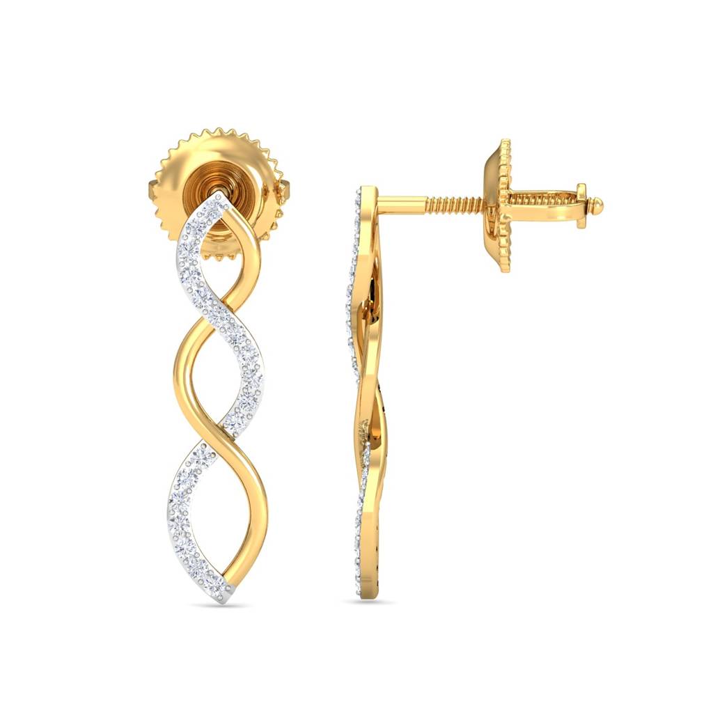 KuberBox 18K Yellow Gold Luvana Stud Earrings