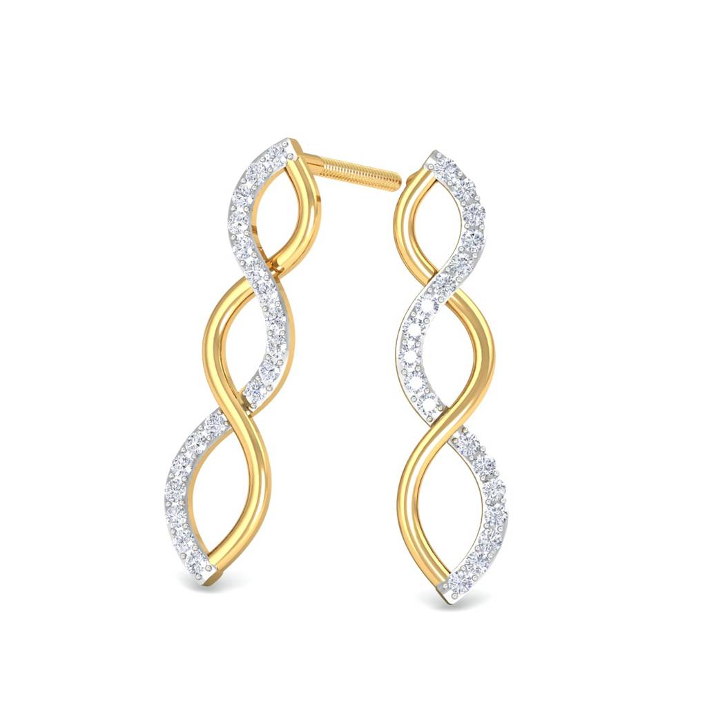 KuberBox 18K Yellow Gold Luvana Stud Earrings