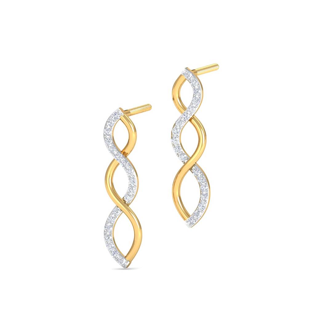 KuberBox 18K Yellow Gold Luvana Stud Earrings