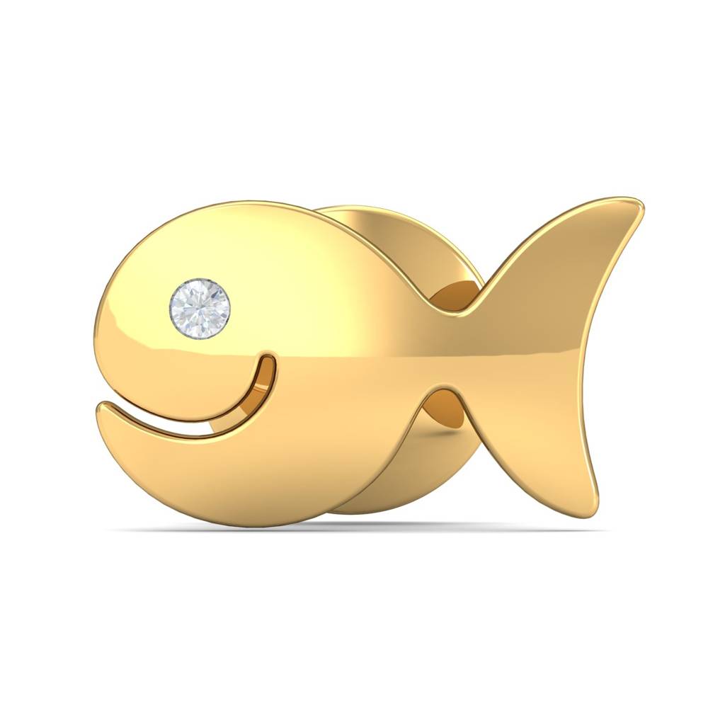 KuberBox 18K Yellow Gold Fish Earrings