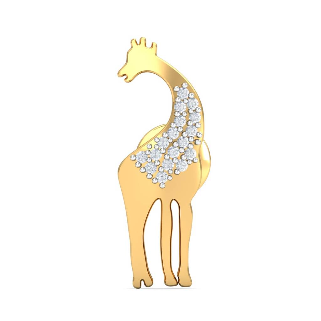 KuberBox 18K Yellow Gold Giraffe Earrings