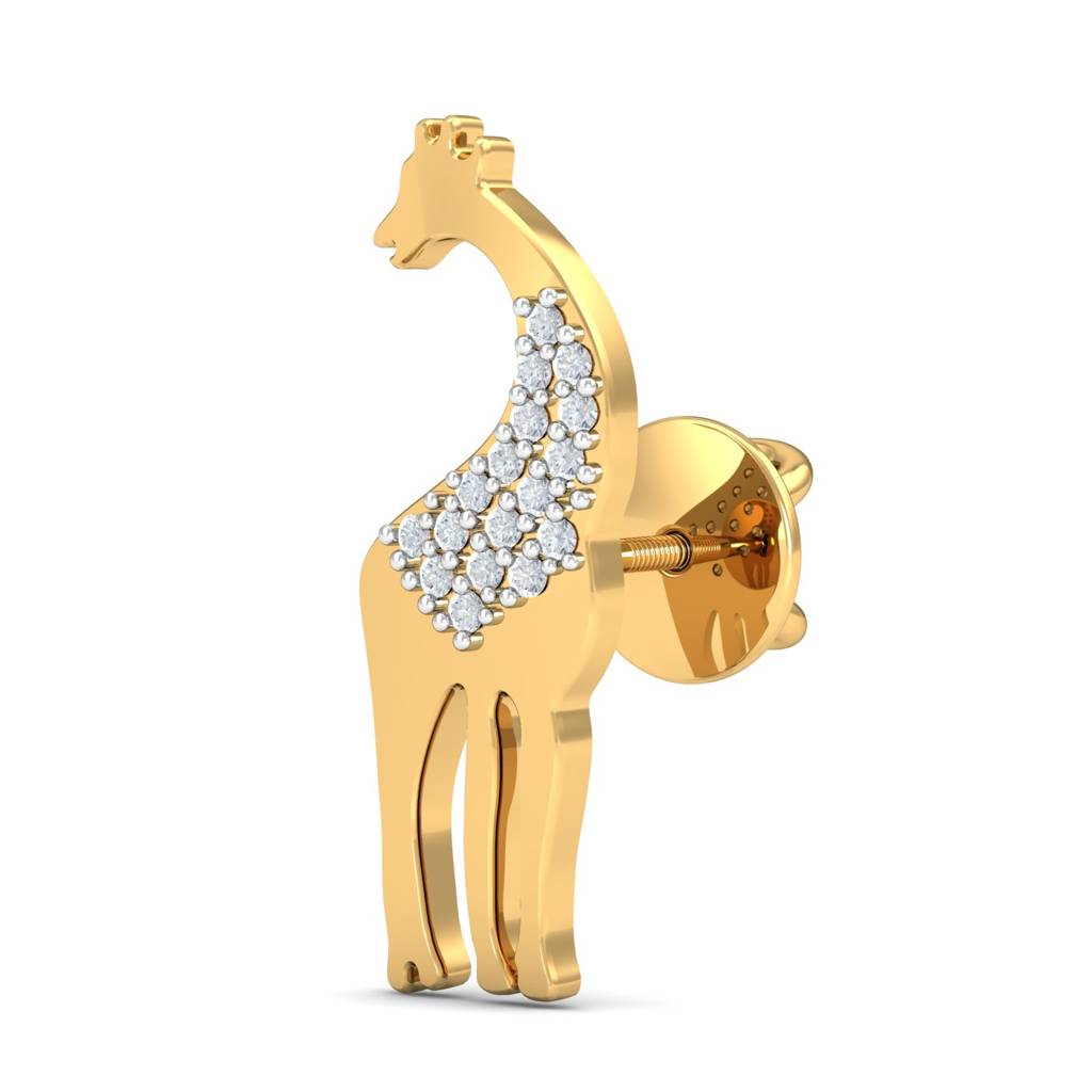 KuberBox 18K Yellow Gold Giraffe Earrings