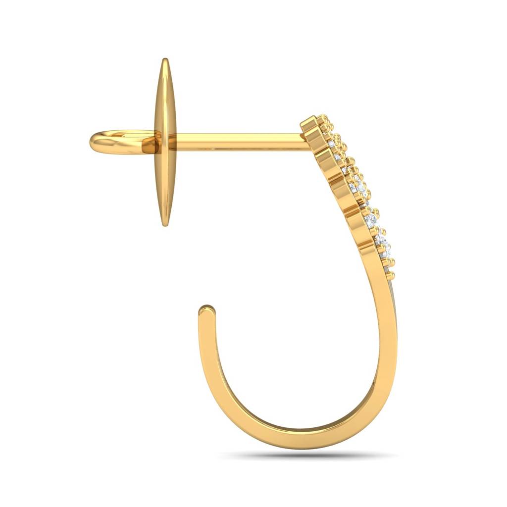KuberBox 18K Yellow Gold Dual Toned Wonder Earrings