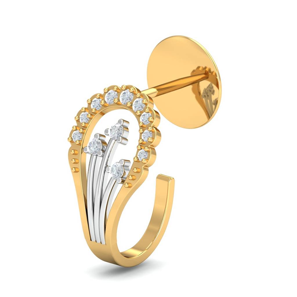 KuberBox 18K Yellow Gold Dual Toned Wonder Earrings