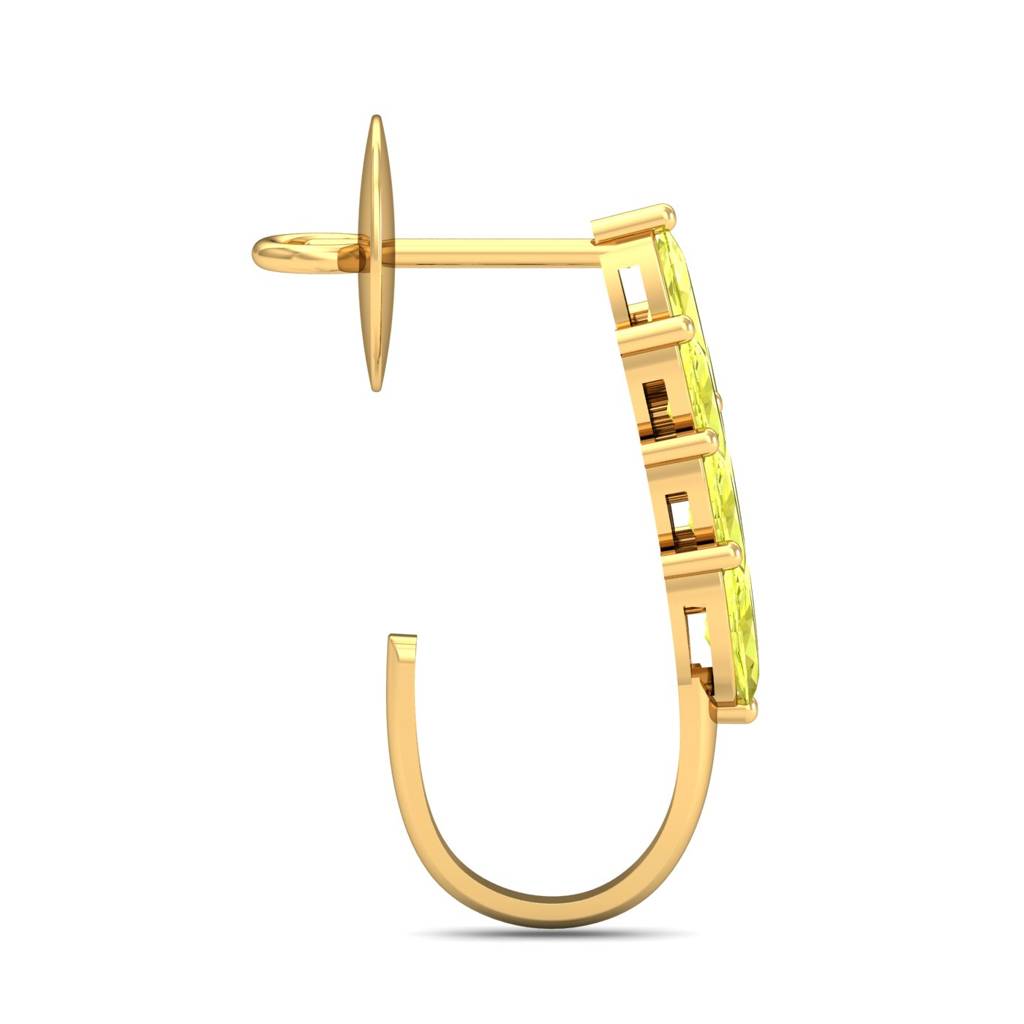 KuberBox 18K Yellow Gold Vibrant Topaz Hoop Earrings