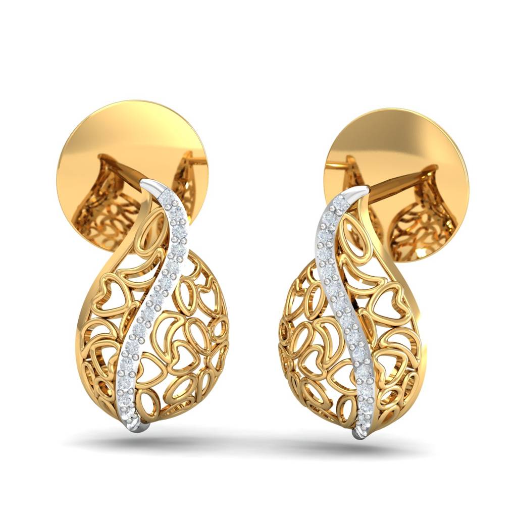 KuberBox 18K Yellow Gold Exquisite Filigree Earrings