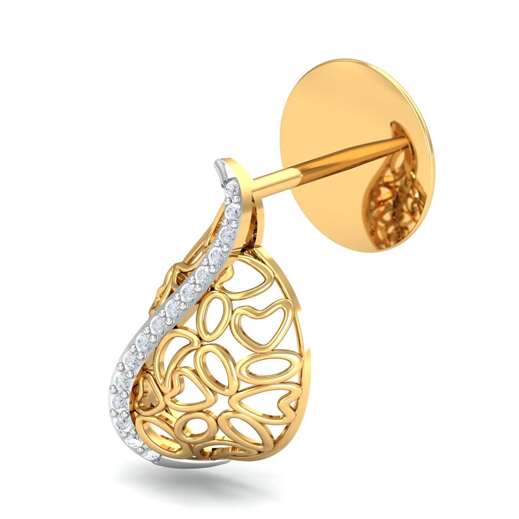 KuberBox 18K Yellow Gold Exquisite Filigree Earrings