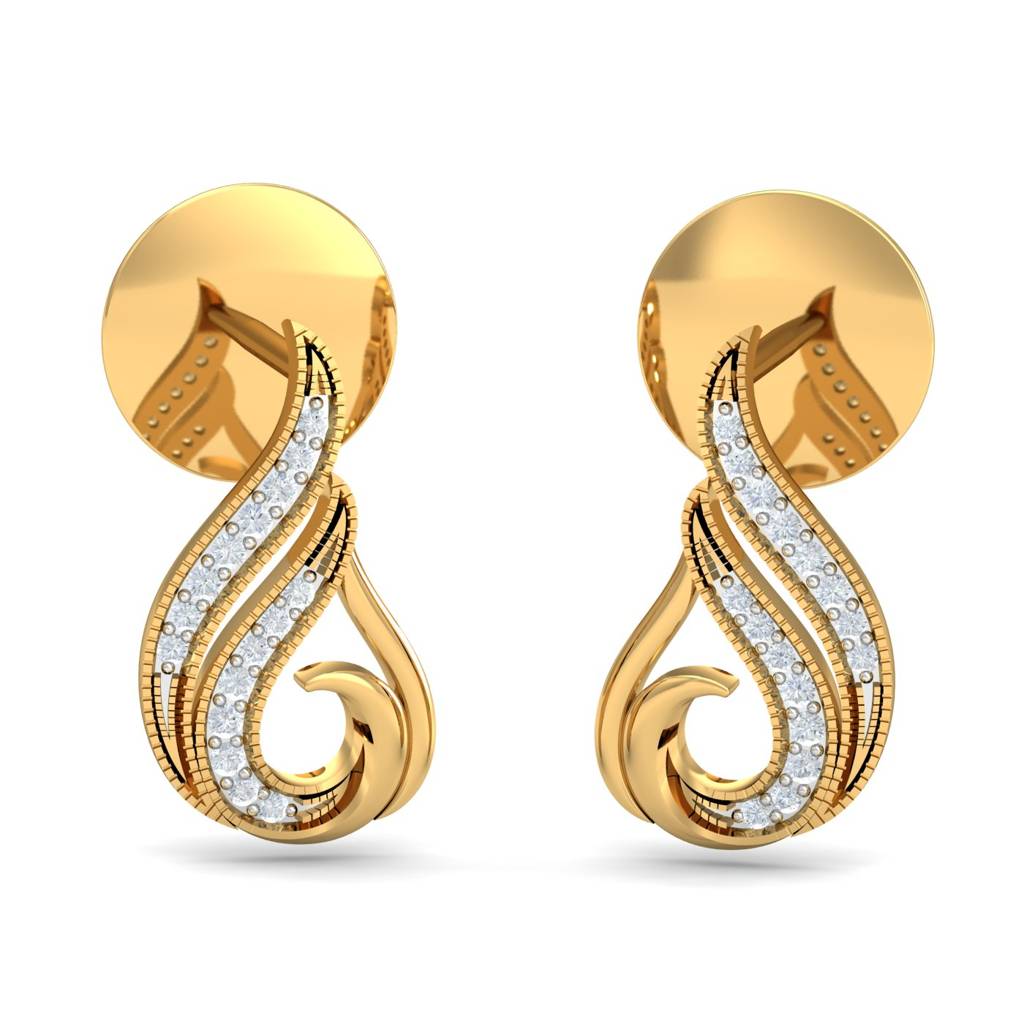 KuberBox 18K Yellow Gold Atia Stud Earrings