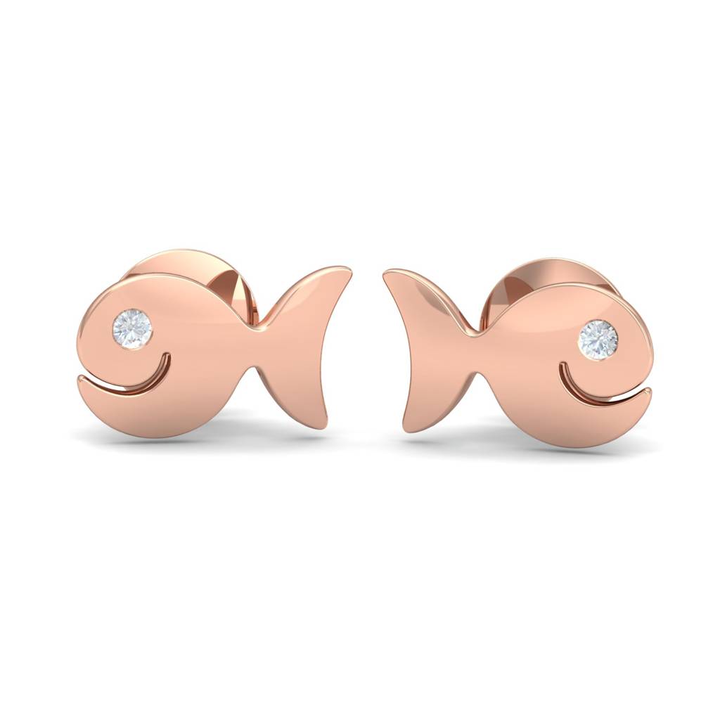 KuberBox 18K Rose Gold Itsaso Stud Earrings