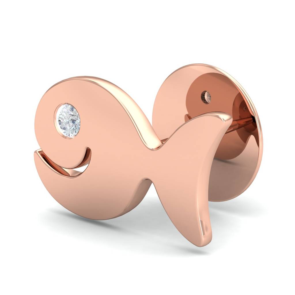 KuberBox 18K Rose Gold Itsaso Stud Earrings