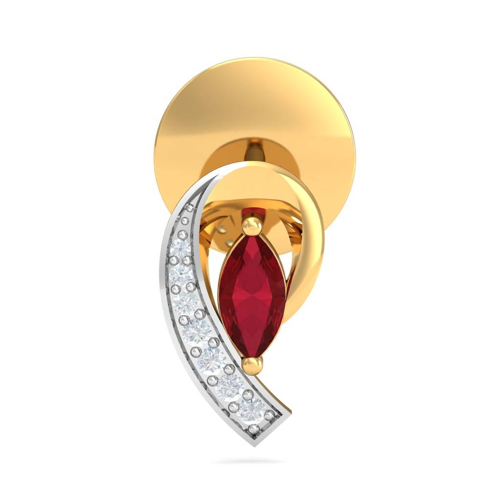 KuberBox 18K Yellow Gold Antonia Ruby Stud Earrings