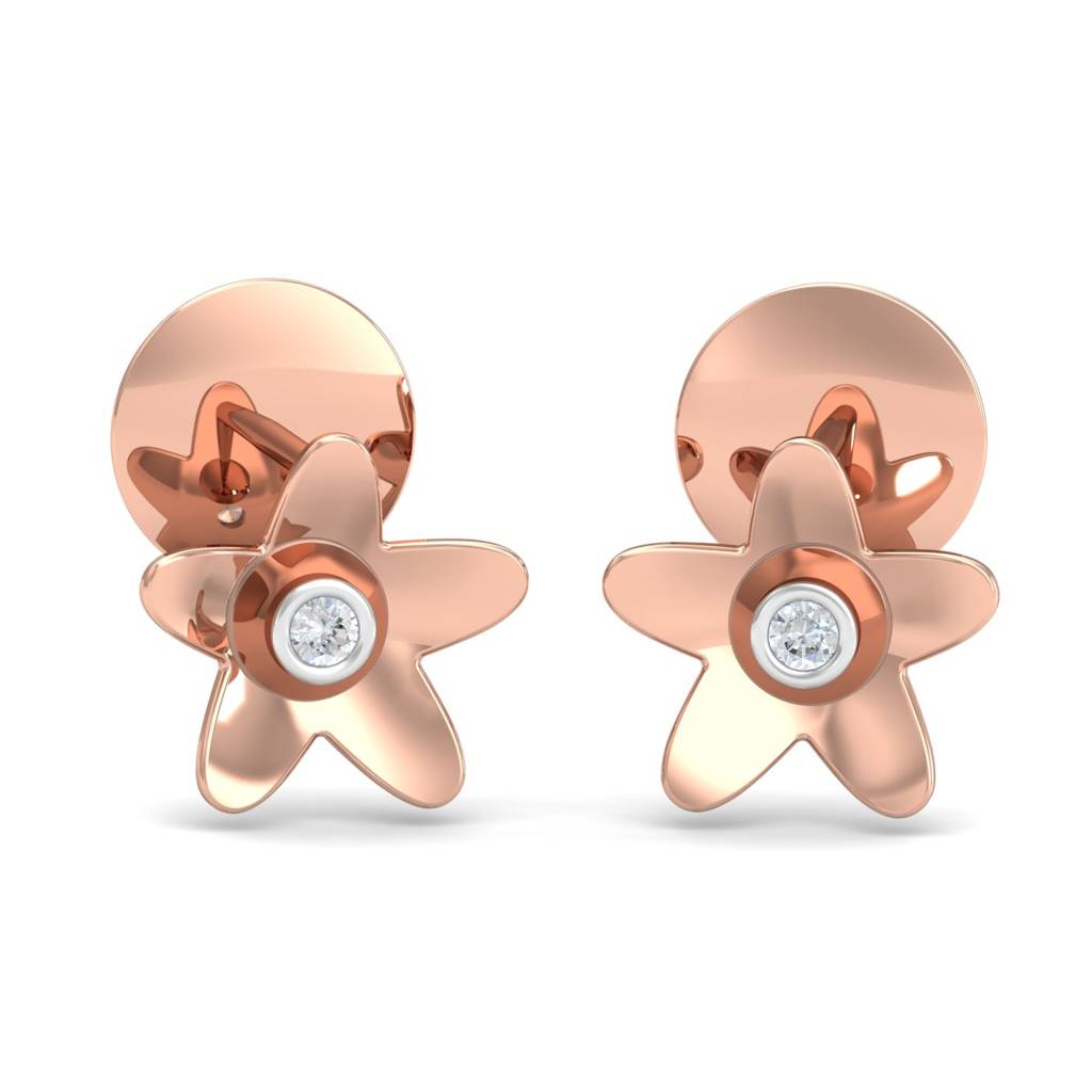 KuberBox 18K Rose Gold Aatirah Dainty Earrings