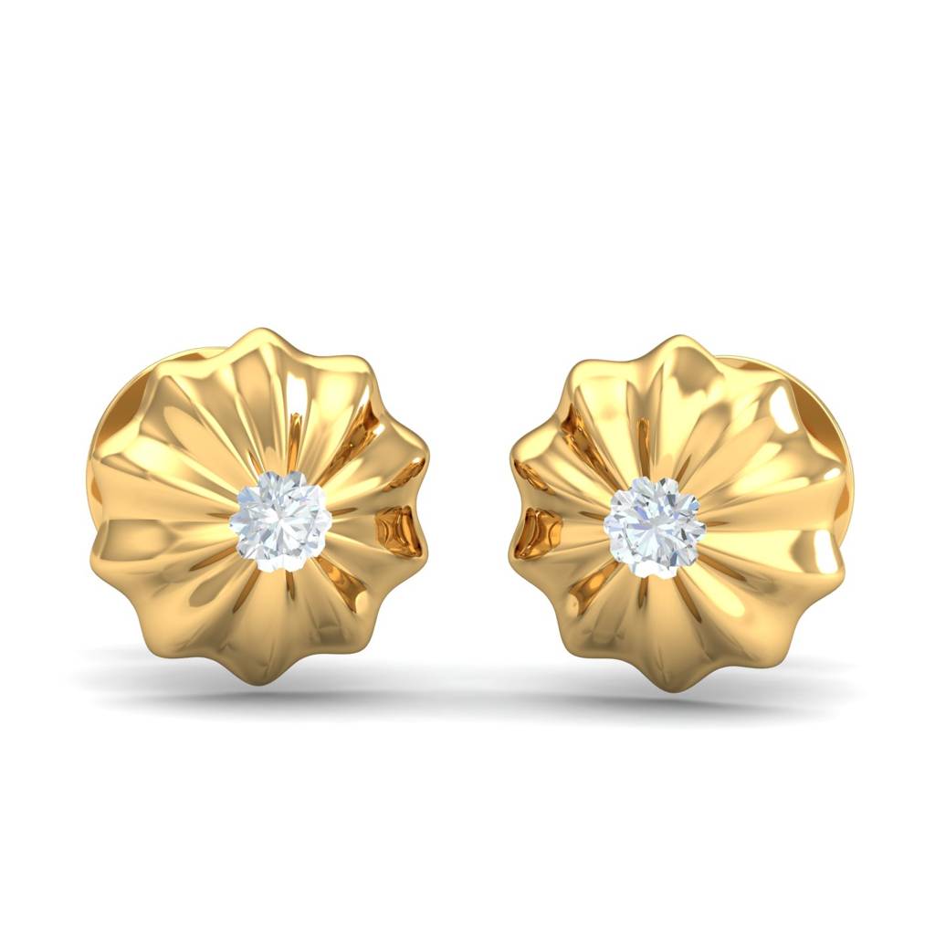 KuberBox 18K Yellow Gold Aini Floral Earrings