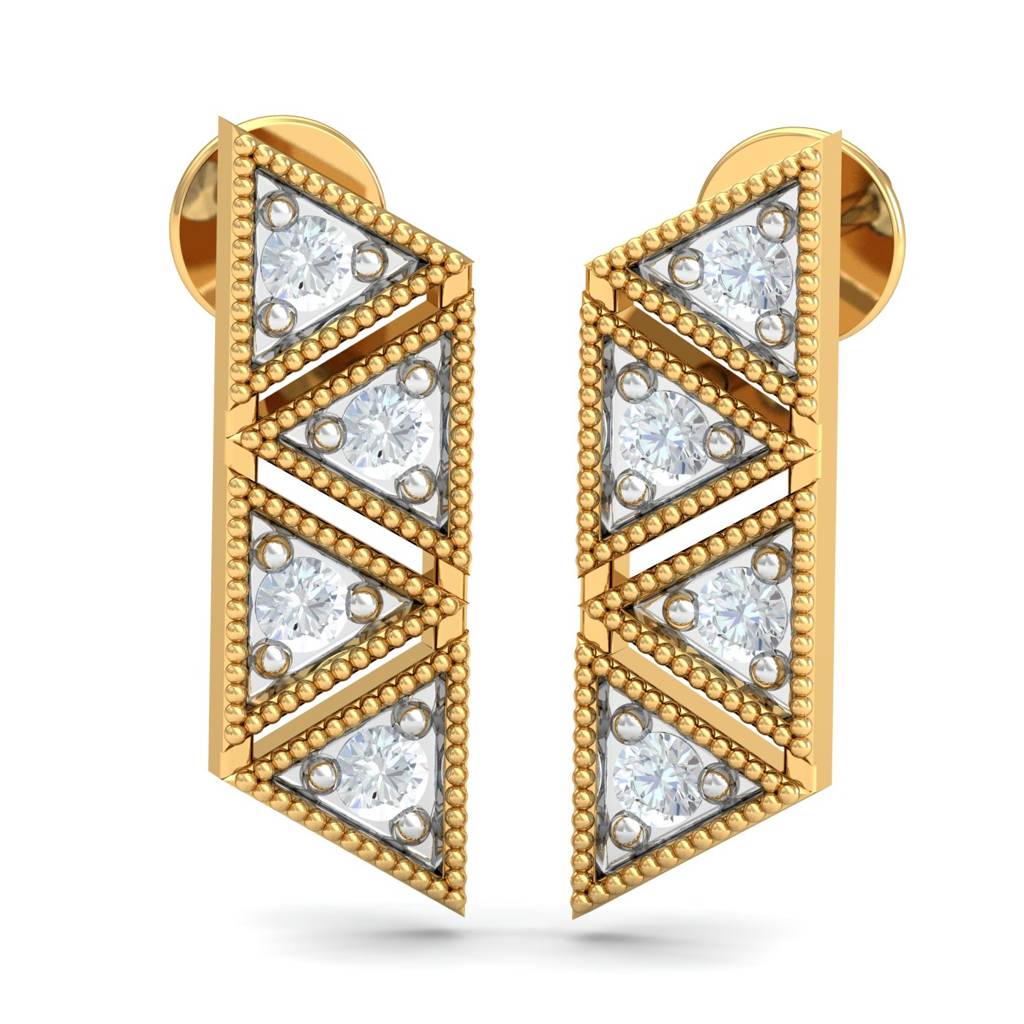 KuberBox 18K Yellow Gold Preppy Parallelogram Earrings